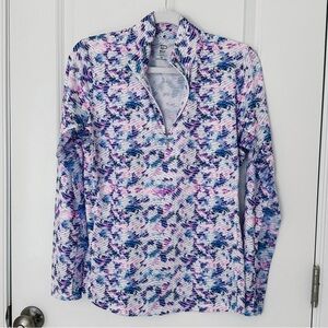 EP New York Women's Long Sleeve Swirling Splatter Print Top M